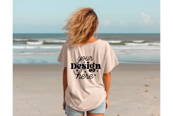 Back Natural Bella Canvas 3001 Mockup for Digital Sellers